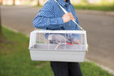 Prevue Pet Products Small Animal Travel Carrier - Hamster, Bird, Parakeet, Gerbil, Rabbit, Ferret, Guinea Pig, & Rat Carrier, Easy Pet Transportation, Travel Bird Cage, Lightweight & Portable - Gray