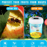 2 Pack Wasp Traps Outdoor Hanging Fly Traps with UV LED Light Solar Powered Hornet Trap Non-Toxic Reusable Hornet Traps Wasp Killer for Indoor Outdoor Patio Garden Home (Blue)