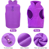SATINIOR 4 Pieces Stretch Fleece Dog Sweater Polyester Warmer Vest Pullover Jacket with D-Ring Leash Cold Weather Coat Hoodie for Small and Medium Dogs(L,Purple, Blue, Rose, Red)