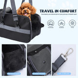 RUONARIER Center Console Dog Car Seat for Small Dogs,Dog Booster Car Seat with Safety Belt and Pockets,Portable Pet Armrest for Puppy Cat Under 13 lbs (Black)