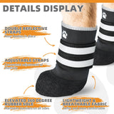 KOOLTAIL Dog Shoes for hot/Cold Pavement, Waterproof Dog Booties to Prevent Licking for Small Medium Large Size Dogs, Anti-Slip Dogs Boots & Paw Protectors Socks for Hardwood Floor, Black L