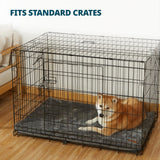 LIORCE Dog Crate Pad - Dog Bed Large Sized Dogs with Removable Washable Cover and Waterproof Lining - Memory Foam Pet Bed for Crate - Reversible Kennel Mat (Cool & Warm), 36-inch, Grey