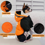 PETBARONET Waterproof Full Body Winter Jacket for Dogs, Dogs Snowsuit, Perfect for Cold Weather, Ideal for Small and Medium Breeds (Orange, XXL:Chest 22'', Length: 15.7'')