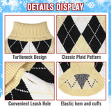 KOOLTAIL Dog Sweater, Knit Turtleneck Cold Weather Dog Sweaters for Small Medium Large Dogs, Soft Diamond Plaid Pullover Knitwear Dog Winter Warm Clothes, Pet Coat Puppy Sweater for Girls Boys L