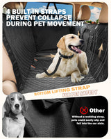 Dog Seat Cover For Back Seat- Heavy Duty Soft Bottom Car Hammock for Dog, With a Heightened Design Both Side,Fits Cars,Suv, and Mid-Size Trucks, Waterproof and Machine Washable,Black&Large Size.