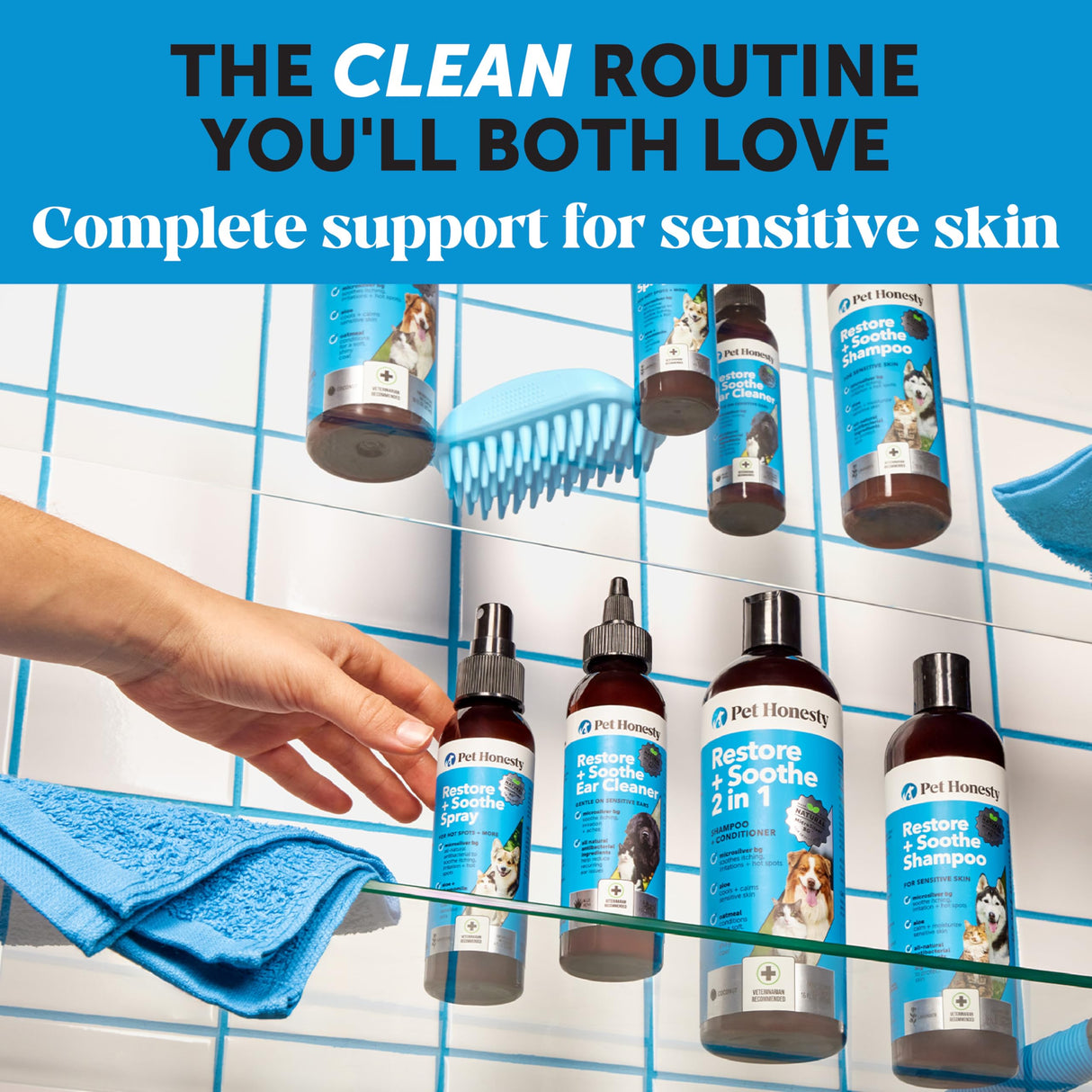 Restore + Soothe Hot Spot Spray for Dogs & Cats – Gentle Dog Skin Spray with Aloe Vera & MicroSilver BG – Soothes Itching, Hot Spots & Irritation – Dog Itch & Hot Spot Remedy for Sensitive Skin – 4oz