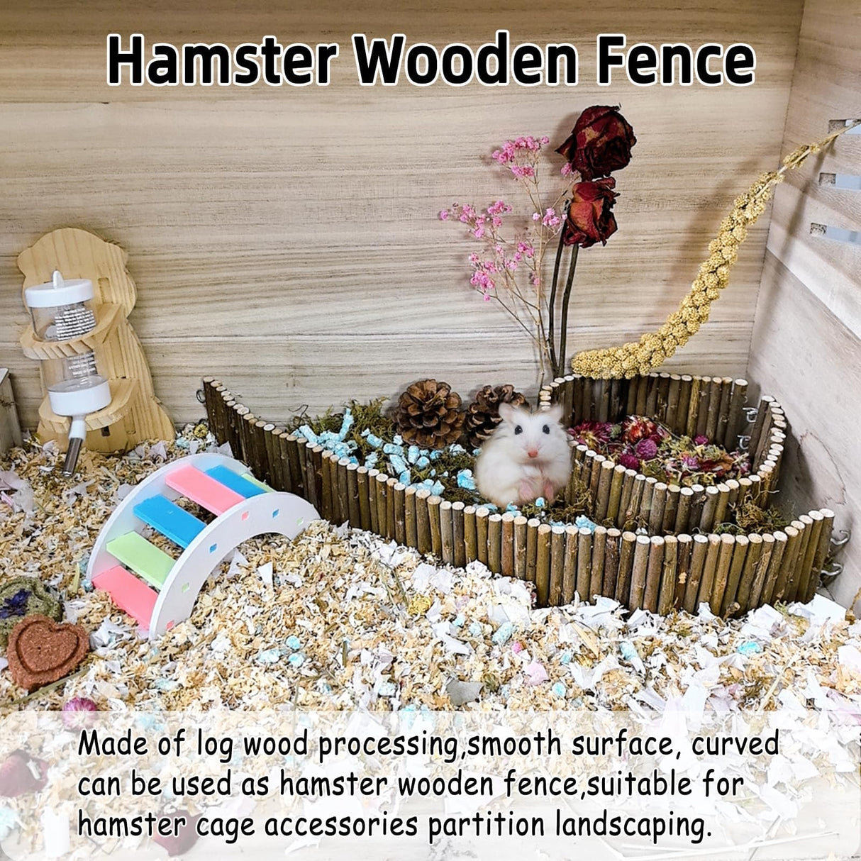 Rat Bendy Long Suspension Bridges Hamster Climbing Ladder Flexible Wooden Bridge for Dwarf Hamster Sugar Glider Rodents Mouse(2PCS)
