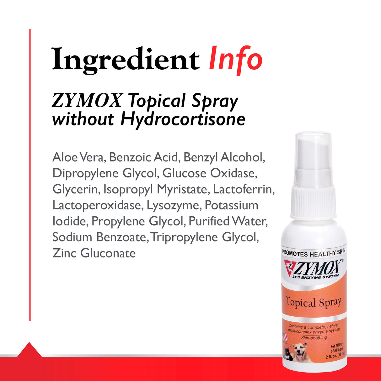 Zymox Topical Hot Spot Spray for Dogs and Cats Without Hydrocortisone, 2oz