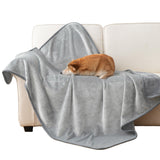 CAPT.SNOOZE Water Proof Blanket 50x60 Inches - Reversible Flannel Blanket for Bed, Sofa,Couch- Spillproof, Leakproof Soft Double-Sided Light Grey Throw Blanket for Adults, Pets, Couples