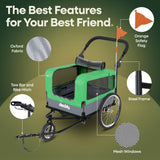 Deckly 4in1 Dog Bike Trailer - Dog Bicycle Trailer Attachment with 88lb Max Weight, Smooth Rolling Wheels Stroller - Pet Bike Carrier for Dogs, Versatile Pulling Cart for Cargo & Small/Large Dogs