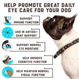 Eye Vitamins for Dog Eye Health & Tear Stains - Clear Vision Soft Chews for Dog Eye Care & Immune Support with Lutein, Lycopene, Vitamin C, Carrot, Fish Oil for All Breeds and Ages - 180ct