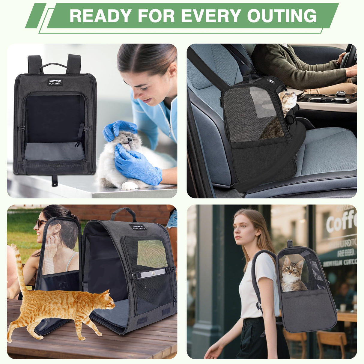 Dog Carrier Backpack for Cats and Puppies,up to 5-17 lbs,Portable and Breathable Mesh, Storage Pockets, and Built-in Safety,Pet Carrier for Hiking and Outdoor Use,Black