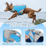 VIVAGLORY Neoprene Dog Life Vest, Dog Life Jacket for Swimming & Boating, Lightweight & Buoyancy for Puppy Doggy, Swimming Vest with Handle, L, Blue