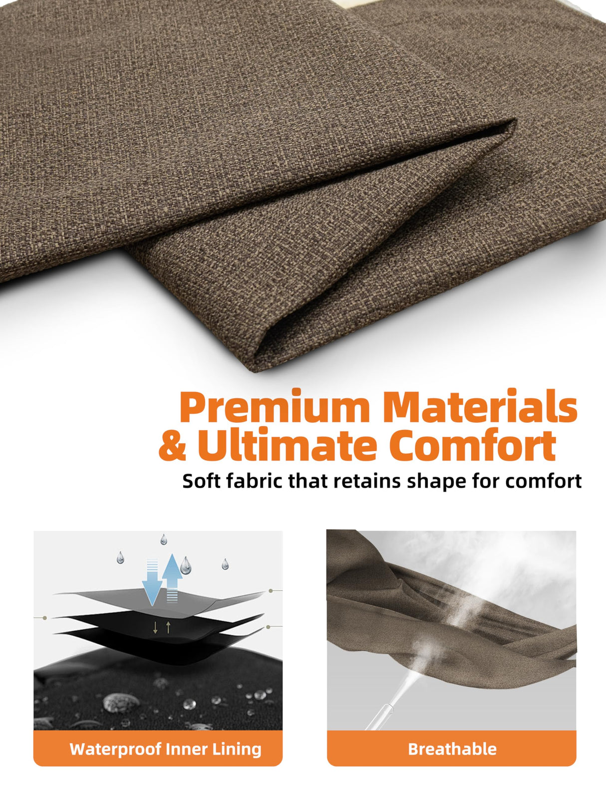 Sytopia Indestructible 50 Inch Orthopedic Waterproof Dog Crate Bed chew Proof for Extra Large Dogs, Removable Washable Cover, Egg Crate Foam Mat, Suitable for Dogs Up to 130 lbs, Brown