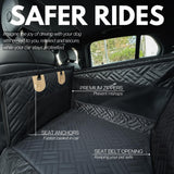 Dog Car Seat Cover with Hard Bottom – Back Seat Extender for Small & Medium Dogs, Waterproof & Non-Slip Hammock, Reinforced & Stable Design with Storage Pockets for Cars, SUVs & Trucks (Black)