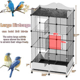 Encrypted Bird Cage Large Bird Cages 57-Inch, Top Storage Space, Bottom Splash Guard with Essential Bird Supplies – Durable & Spacious Aviary – Budgies & Cockatiels
