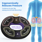 DailyCuddles Donut Pillow for Tailbone Pain, Hemorrhoids - Cooling Gel Memory Foam Chair Seat Cushion for Office, Home & Wheelchair, Ergonomic Chair Pad for Pregnancy, Sciatica, Coccyx (Large, Black)