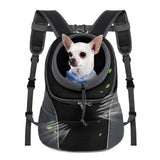 WOYYHO Pet Dog Carrier Backpack Small Dog Front Backpack Ventilated Dog Carrier Back Pack with Storage Pockets, Adjustable Straps & Safety Belt for Travel Hiking Outdoor (Size L: 10-14 lbs, Black)