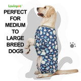 LovinPet Giant Dog Pajamas, Jellyfish and Starfish Deep Sea Print, Clothes for Dogs, Lightweight Pullover Large Puppy Pajamas, Large Breed Full Coverage Dog Jammies, Pet PJ's, 2XL