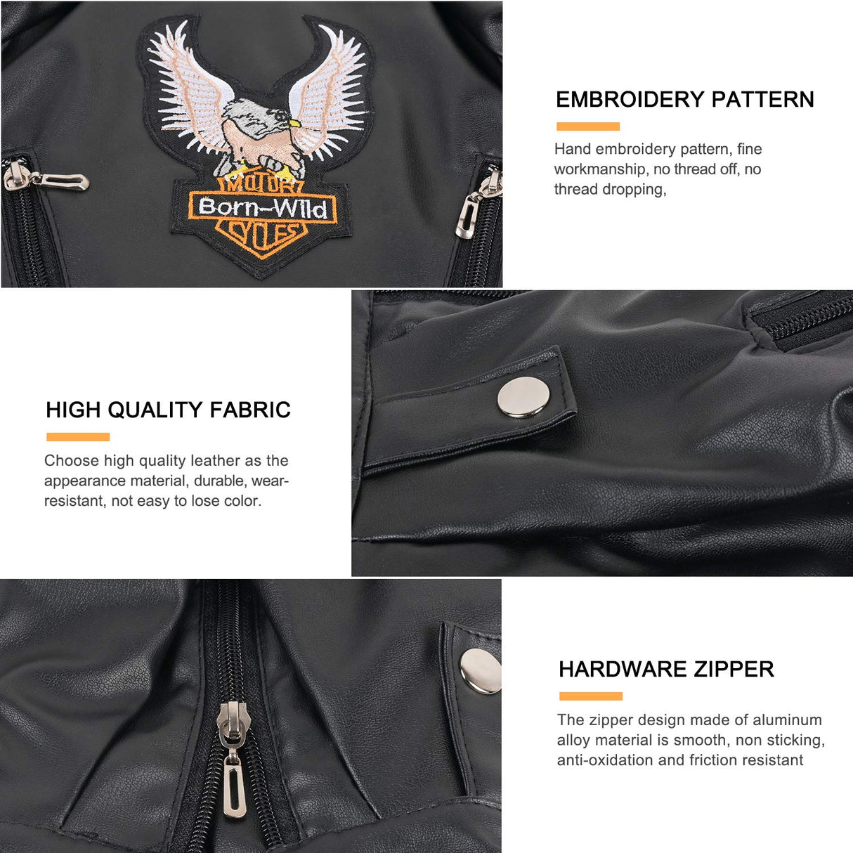 Warm Winter Dog Coat for Small and Medium Sized Dogs - Windproof and Waterproof Puppy Jacket - Cool Pet Leather Clothes for Chihuahua and Yorkie - Black Small