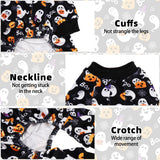 PUPTECK Soft Fleece Dog Pajamas for Small Medium Dogs, Dog Onesie Puppy Sweaters Clothes Jumpsuit Pjs, Cute Jammies Cat Coat Pet Costume Apparel, Halloween Black L