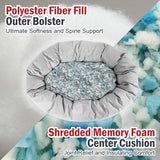 Majestic Pet 24 Inch Suede Shredded Memory Foam Mix Calming Small Dog Bed Washable 24 x 19 x 7 (Inch) - Cozy Soft Round Donut Dog Bed with Spine for Head Support - Pet Bed Black