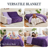 Yaning Waterproof Blanket 80"x90" for Adults, Reversible Waterproof Bed Cover for Dogs Cats Pets, Soft Leakproof Blanket for Bed Couch Sofa Furniture Protector, Dark Purple/Light Purple