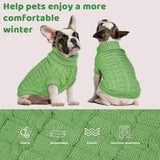 Knitted Dog Sweater for Small to Large Girl Boy Dogs - Warm Fleece Cable Turtleneck Pullover for Chihuahua, Pug, Labrador, Golden Retriever, Cold Weather Soft Winter Clothes
