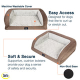 Serta Orthopedic Quilted Couch Dog Bed for Pets – Chocolate Brown (Small)