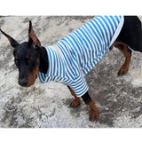 Turtleneck Dog Shirt Cute Doggie Embroidery Super Soft Dog Sweatshirt Stretchy Striped Puppy Pullover for Cats Small Medium Large Dogs (6X-Large, Blue Striped)