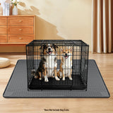 Bartuke Silicone Dog Bed Mat, 50"x 35" Crate Mat for Dog Cages, Kennel Mat with Raised Edge, Washable, Waterproof, Leakproof, Protect Floors (Dark Grey)