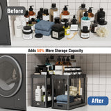 2 Pack Pull-Out Storage Organizers, Under Sink Organizer and Storage for Bathroom & Kitchen,Multi-Purpose Under Cabinet Organizers and storage Black