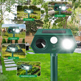 2025 Solar Animal Repellent,Upgraded Ultrasonic Cat Repellent Outdoor,Waterproof Deer Deterrent for Bird Dog Skunk,Squirrels Deterrent with Motion Detection Flash Lights for Outdoor and Yard (2 Pack)