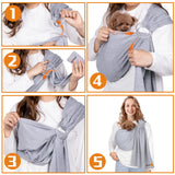 Dog Sling Carrier for Small Dogs,Carrying Wrap Anti-Anxiety Cat Sling,Adjustable Pet Sling(Light Gray)