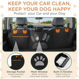 Breezy2Nest Pet Seat Cover for Back Seat – Waterproof Backseat Cover for Dogs in Car with Mesh Window, Oxford Fabric, Storage Pocket, Side Flaps & Carry Handles