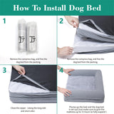 TJSOULER Orthopedic Dog Beds for Small Medium Dogs,Waterproof Lined Egg Crate Foam Pet Bed Mat with Removable and Washable Cover and Non Slip Bottom,Dog Sofa Soft Bed
