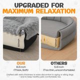 Miorun Fluffy Orthopedic Jumbo Dog Bed for Extra Large Dogs, Calming Plush Sofa Bed with Curved Bolster Support, 48" Cozy Oval Pet Donut Bed with Washable Cover, Gray