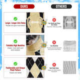 KOOLTAIL Dog Sweater, Knit Turtleneck Cold Weather Dog Sweaters for Small Medium Large Dogs, Soft Diamond Plaid Pullover Knitwear Dog Winter Warm Clothes, Pet Coat Puppy Sweater for Girls Boys L