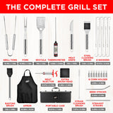 Kaluns 32 Psc Grilling Accessories, Dad Gifts for Fathers Day, Heavy Duty Stainless Steel Grill Set BBQ Grill Accessories for Outdoor Grill with Aluminum Case and Apron, Best Gifts for Men