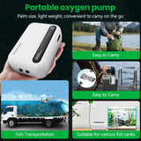 Aquarium Air Pump-Portable Air Pump for Outdoor Fishing, Rechargeable Aerator for Bait Bucket & Backup for Aquarium Fish Tank, Battery Powered Bubbler (2 Outlet 4800mAh)