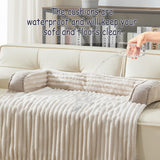 WINDRACING Luxury Dog Couch Bed, Washable Calming Dog Couch Cover, Couch Protector for Dogs, Waterproof Sofa Bed, Pet Bed Mats for Sofa, Pet Sofa Covers (Beige X-Large 45x37x5.5 inch