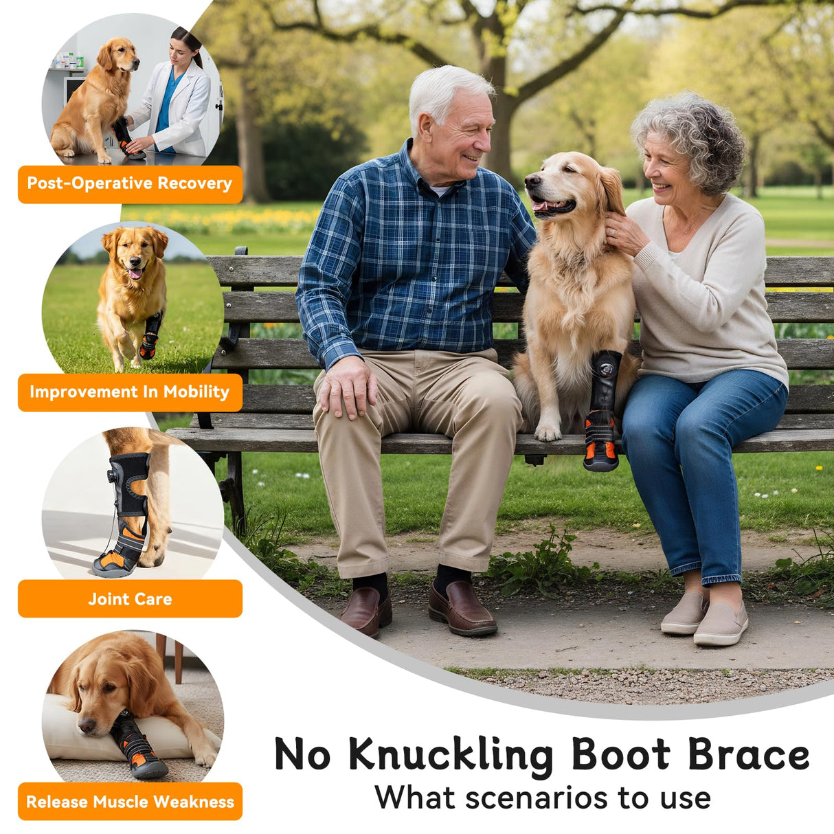 YAQUHO No Knuckling Brace for Dogs - Drop Foot Support with Adjustable Reel, Corrective Outdoor Pet Shoes - Helps Lift Toes for Nerve Conditions, Arthritis & Mobility Issues (S)