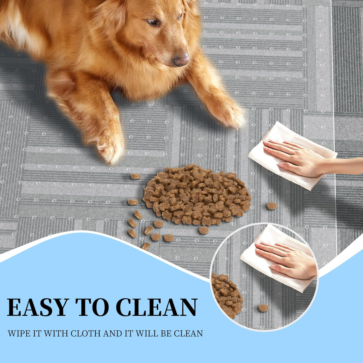Tonaus Chair Mat for Carpet, 48"×36" T-Shape Transparent PVC Home Office Desk Chair Mat for Floor Protection with Non-Slip Studded Backing Pile Carpet Protector