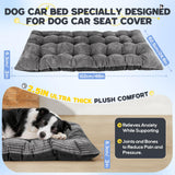 Loiion Dog Car Bed Mat - Non-Slip Backseat Extender Pet Mat, Flannel 100% Cotton Filling, Easy Clean, Dog Travel Bed Fits SUVs/Sedans/Trucks [No Backseat Extender Included]