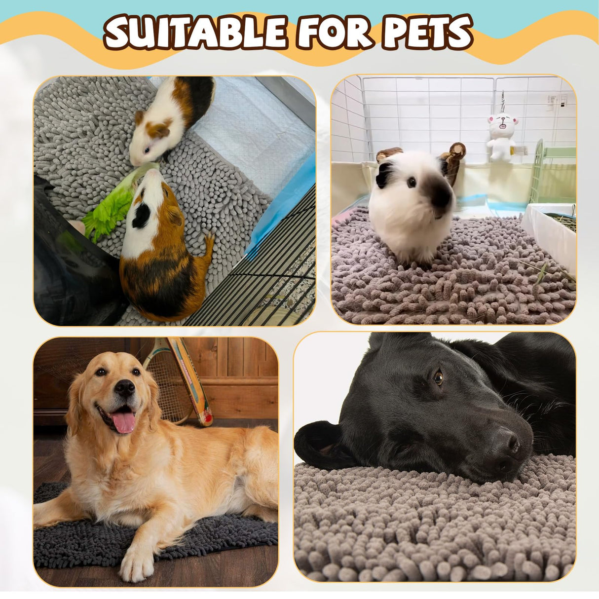 Agolctry 8 Pcs Guinea Pig Liner Washable Rabbit Cage Liner 16x12 Inch Guinea Pig Fleece Mats Reusable Bedding Pee Pads for Small Animals, Bunny (Grey)