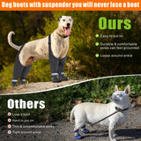 Idepet Dog Suspender Boots, Anti-Slip & Fall Waterproof Tall Shoes Legging for Small Medium Dog, Adjustable Suspender Boots for Winter Snow Rain Hiking Paws Protector 6