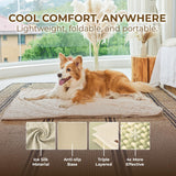 Pelsbarn Dog Cooling Mat- Ice Silk Summer Comfort, Self Cooling, Non-Slip Dog Pad, Durable & Washable, Mat for Small Dogs 18"" x 21"", Support Shelter Dogs with Every Purchase (Beige)