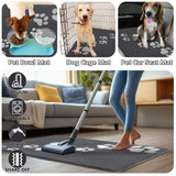 Timo Dog Door Mat for Muddy Paws, 32"x40" Super Absorbent Dog Mats for Indoor Outdoor, Low-Profile Washable Entryway Rug, Non-Slip Rubber Backing Front Door Mat, Grey