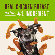 Load image into Gallery viewer, Waggin' Train Chicken Jerky Dog Treats, Made with 100% Real Chicken Breasts, Only Two All-Natural Ingredients, Great High Protein Dog Treat, Easily Digestible for Big or Small Dogs, 30 oz. Pouch
