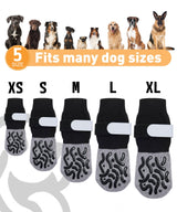 TwoAnt Non Slip Dog Socks with Grips, Dog Sock to Prevent Licking Paw for Senior Dogs, Dog Shoes for Hardwood Floors and Enhancing Traction, Paw Protector - Fits Small, Medium, Large Dogs - XS